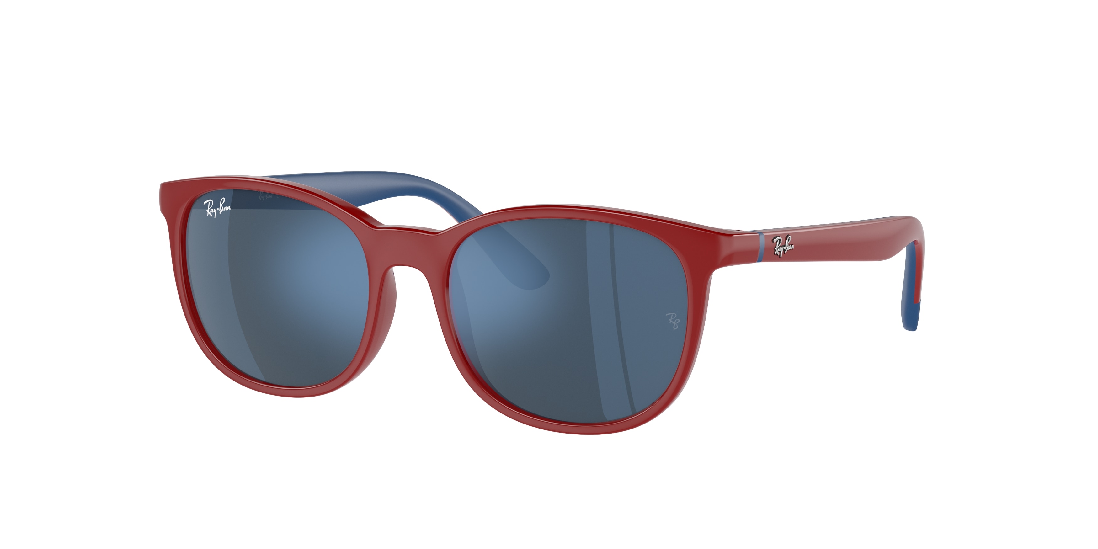 Ray - Ban Kid RJ9079S  716055 Sunglasses Injected Red Blue Squared Normal Mirror-image